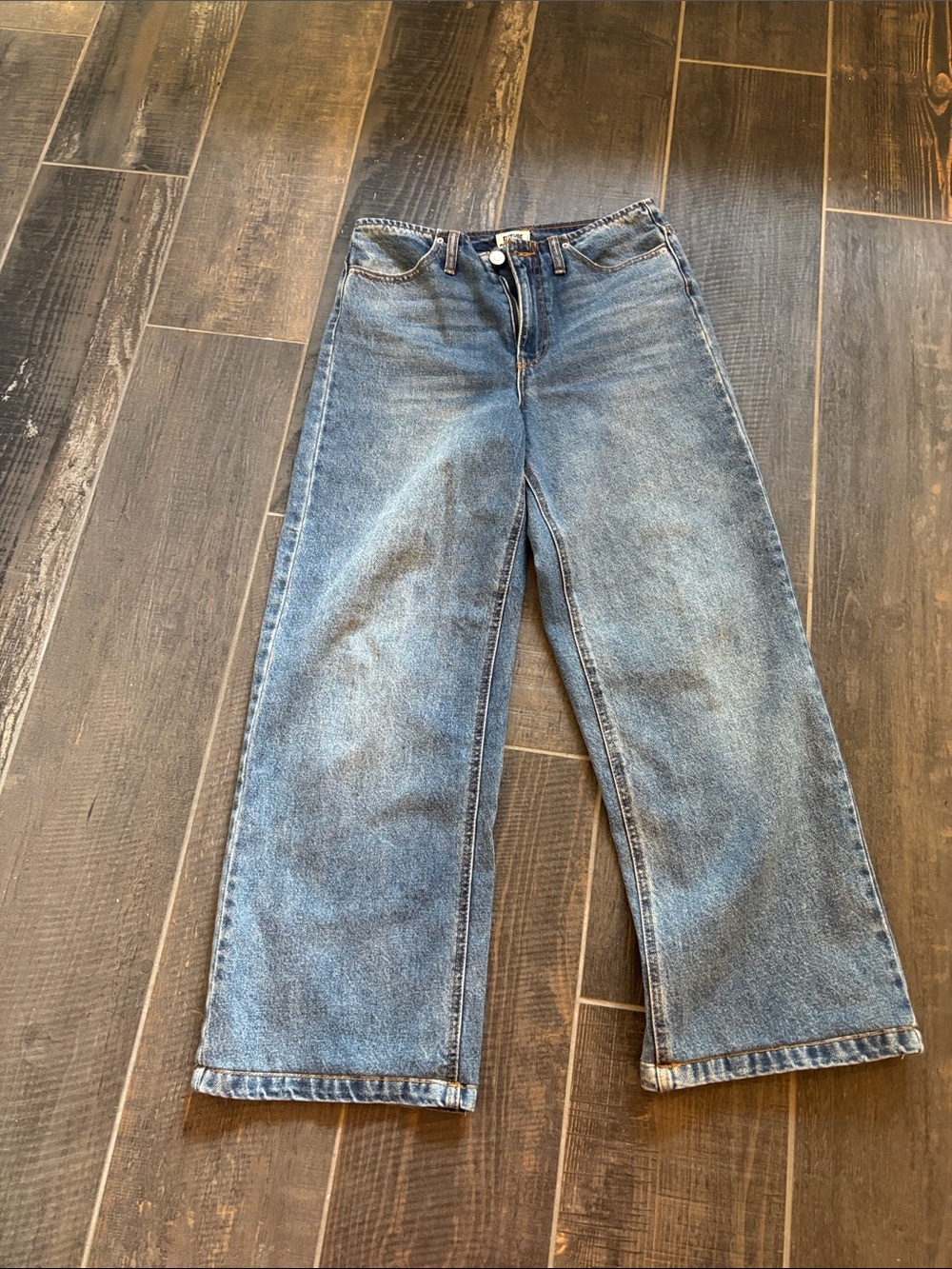 High-Rise Wide-Leg Women's Jeans - Light Blue Denim